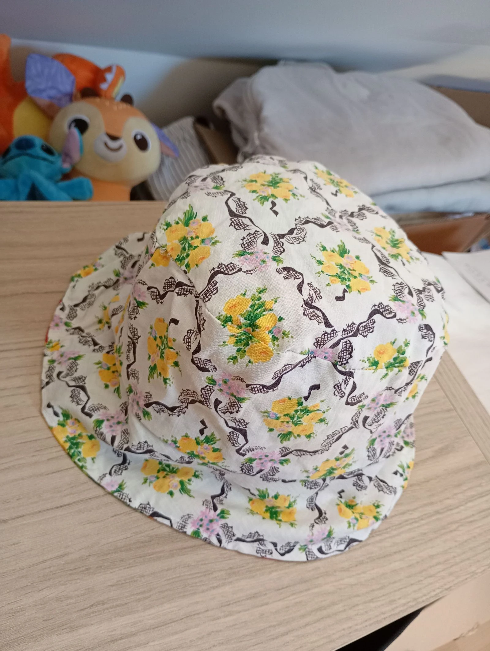 Chapéu vintage reversível com estampa de flores tamanho M/G – photo 5